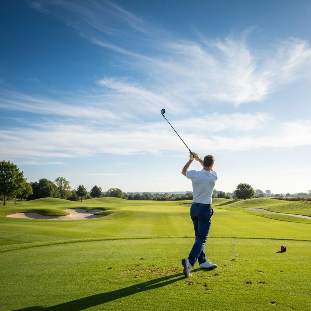 Professional golfer playing